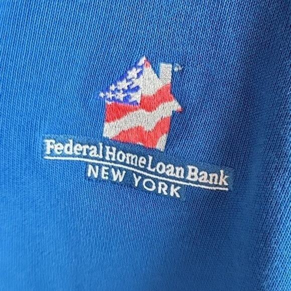 Lands End Collared Pullover Sweater Mens Blue size XXL FHLB NY Logo - Picture 6 of 10